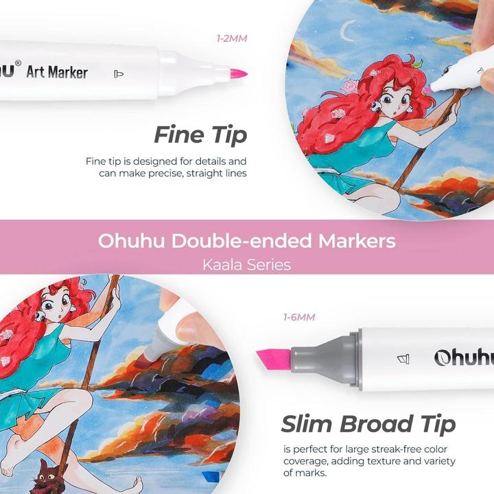Produktbild Ohuhu Kaala Kunstmarker (Mehrfarbig, 6 mm, 60 x)