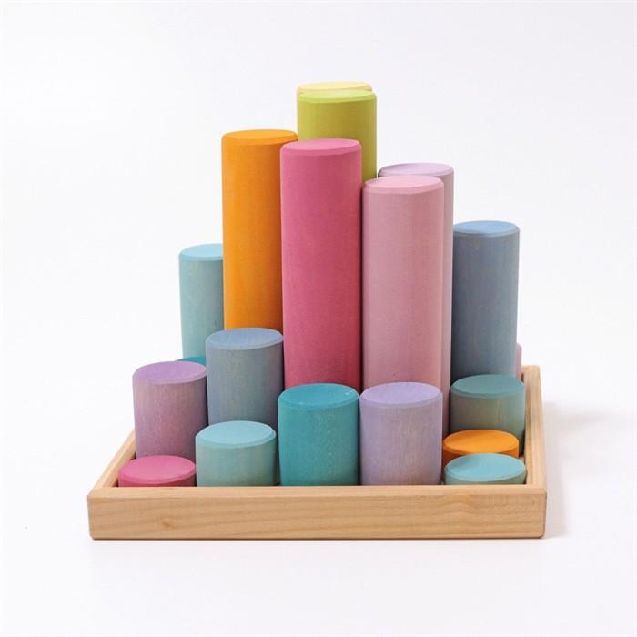 Actual product image Grimm's 10172 Large Building Rollers Pastel