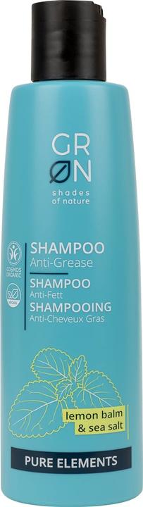 GRN PURE Shampoo Anti-Fett Zitronenmelisse & Meersalz (250 ml, Flüssiges Shampoo)