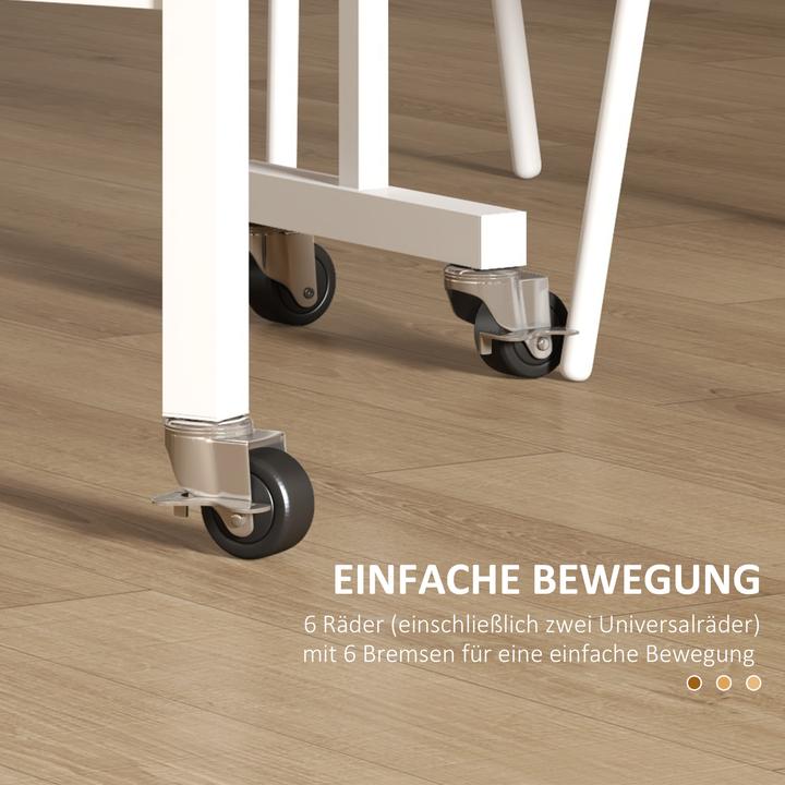 Produktbild Homcom Esstisch mit Rollen (120 x 80 x 73 cm)