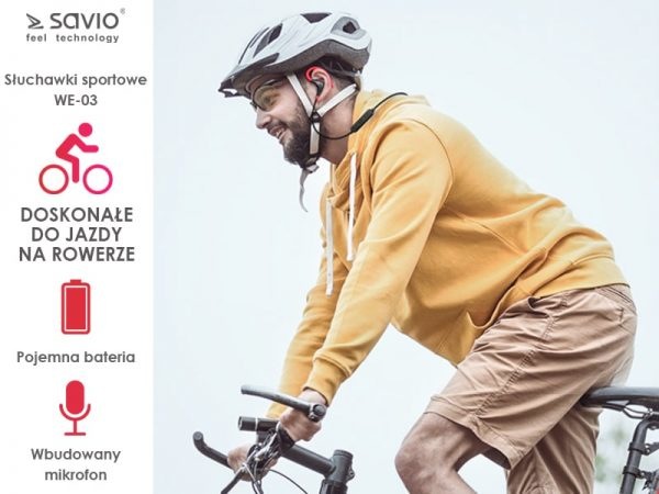 Produktbild Savio WE-03 Kabellose Bluetooth-Kopfhörer (keine Geräuschunterdrückung, 3 h, Kabellos)