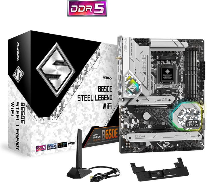 Image du produit AsRock B650E Steel Legend WiFi (AM5, AMD B650, ATX)