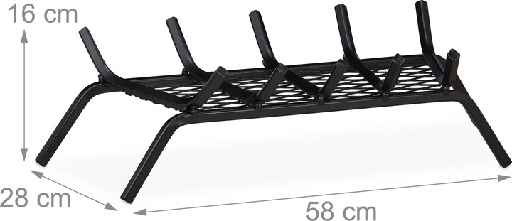Immagine prodotto Relaxdays Brucialegna da camino con 4 piedi (58 x 28 x 16 cm)