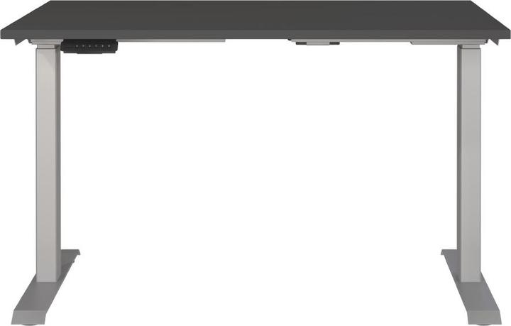 Produktbild Germania JET höhenverstellbarer Schreibtisch grafit rechteckig, T-Fuss-Gestell silber 120,0 x 80,0 cm (120 x 72 cm)