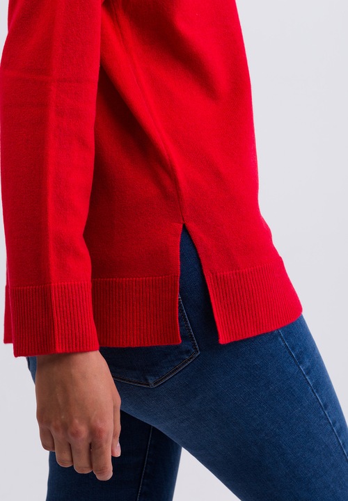 Actual product image Cash-Mere Kaschmir V-Ausschnitt Pullover mit Seitenschlitzen (XS)