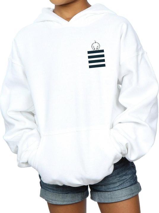 Produktbild Looney Tunes Tweety Pie Striped Faux Pocket Kapuzenpullover Mädchen (128)