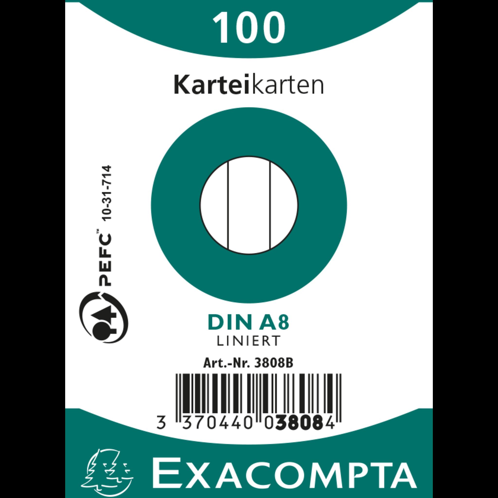 Thumbnail - Exacompta, Karteikarten, Karteikarten (A8, 205 g/m², 100 x)