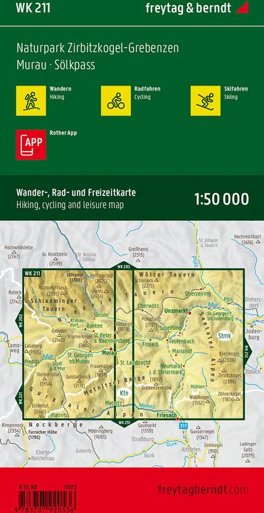 Produktbild Naturpark Zirbitzkogel-Grebenzen, Wander-, Rad- und Freizeitkarte 1:50.000, freytag & berndt, WK