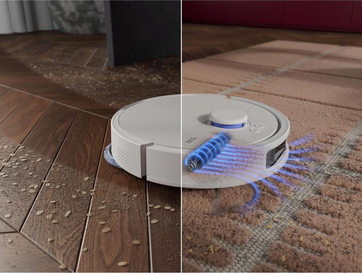 Actual product image AEG AR81UW3SW Saugroboter mit Wischfunktion, LiDAR und KI-Navigation, Präzise Hinderniserkennung, bi (Wiping pads (rotating))