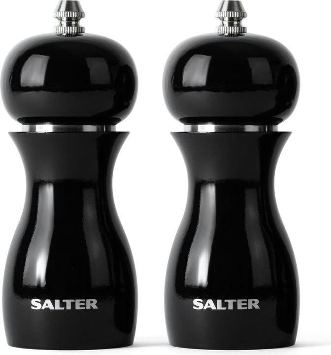 Actual product image Salter 7613 BKXRA Gloss Salt and Pepper Mills Black (Pepper, Salt, Various spices)