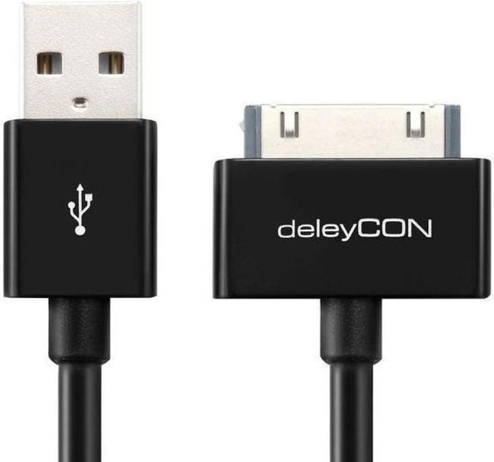 Produktbild deleyCON 30Pin Dock-USB Kabel 2m, schwarz (2 m, USB 2.0)