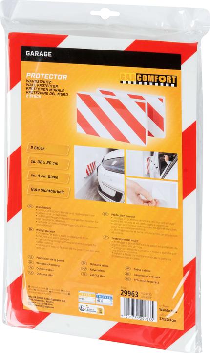 Actual product image CarComfort Garage wall protector, 2 pieces Car door edge protector self-adhesive 32x20x4 cm red/white