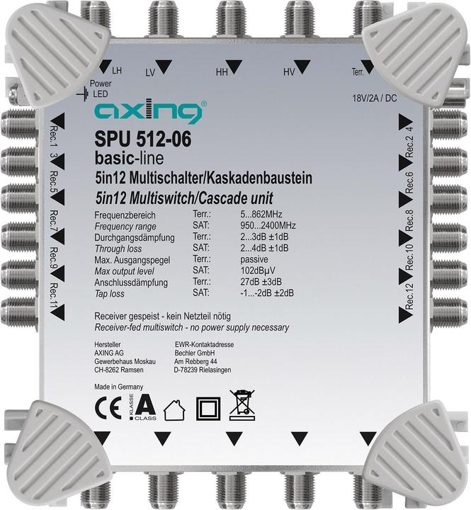 Actual product image Axing Multiswitch/cascade module SPU 512-06 5 in 12