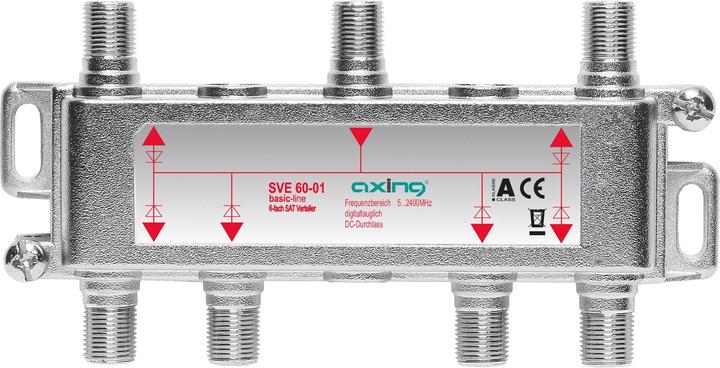 Actual product image Axing 6-way SAT distributor SVE 60-01 52400 MHz, DC