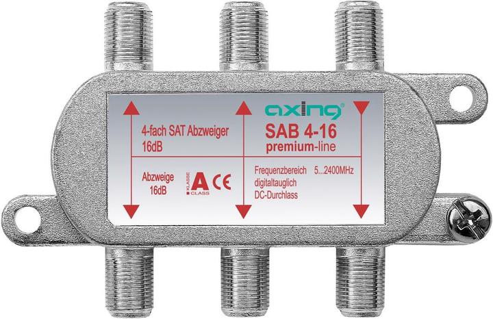 Image du produit Axing Dérivateur SAT quadruple SAB 4-16 16 dB, 52400 MHz