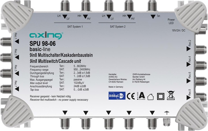 Produktbild Axing Multischalter/Kaskadenbaustein SPU 98-06 9 in 8