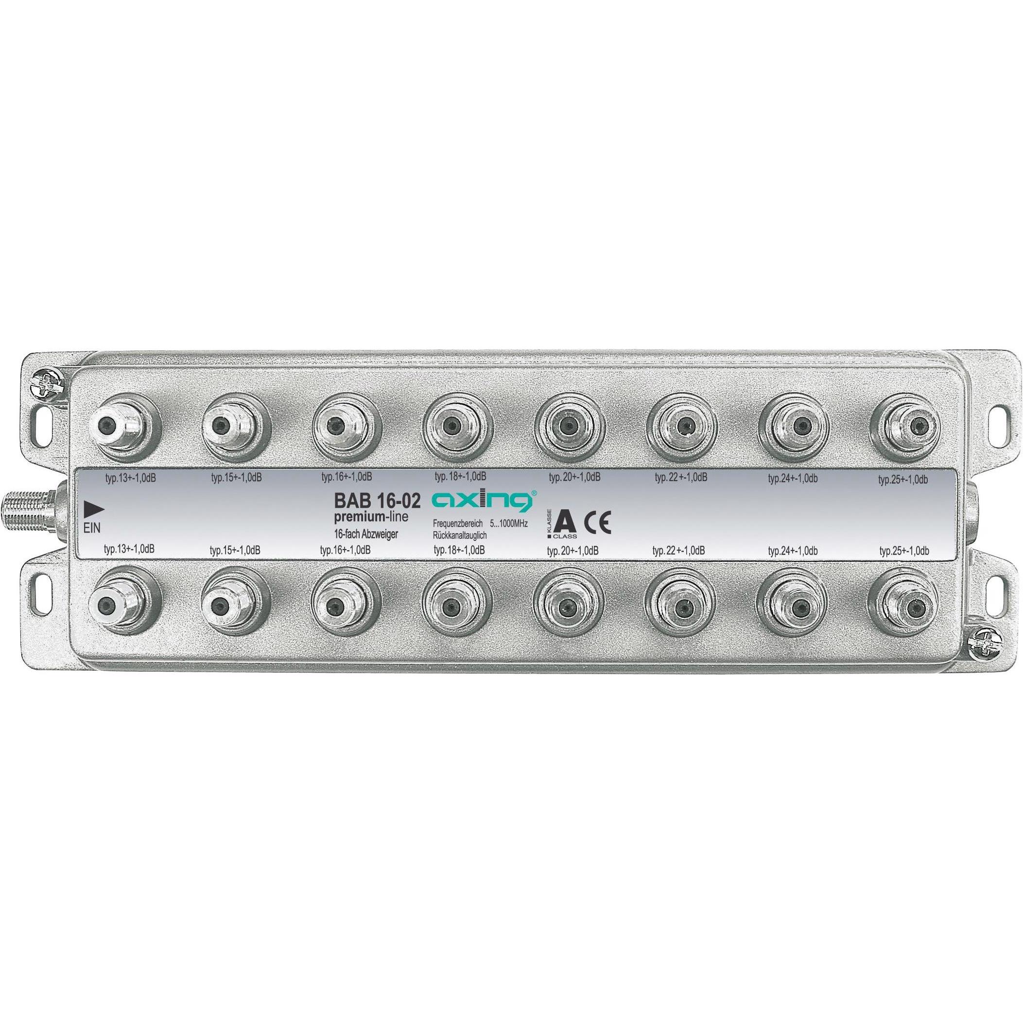 Axing 16-fach Abzweiger BAB 16-02 51006 MHz, TV Receiver Zubehör, Silber