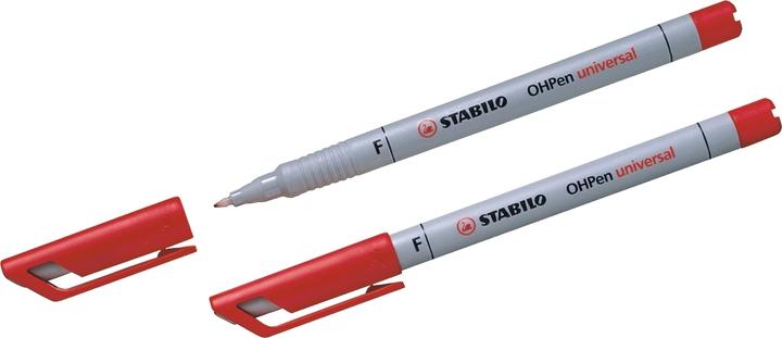 Actual product image STABILO 10 OHPen universal markers red 0.7 mm non-permanent (Red, 0.70 mm, 10 x)