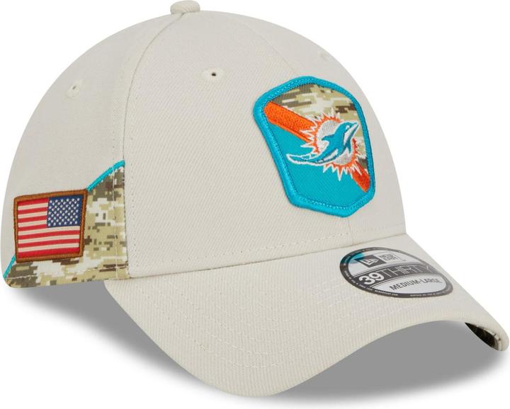 Actual product image New Era 39Thirty Cap Salute to Service Miami Dolphins (S, M)