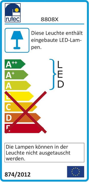 Energie-Label Rutec Tara LED-Leiste steckbar 3W 88081 12V 3000K 420lm IP40 L=305mm (Warmweiss, 30.50 cm, Indoor)