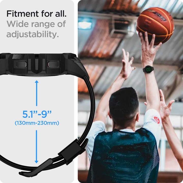Produktbild Spigen Smartwatch Samsung Galaxy Watch 4/5 Sportarmband, Schwarz, 44 mm