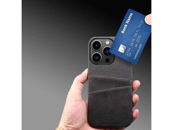 Produktbild Screenguard Apple iPhone 14 Pro CardCaddy Leder Backcase mit Kartenfächern (Apple iPhone 14 Pro)