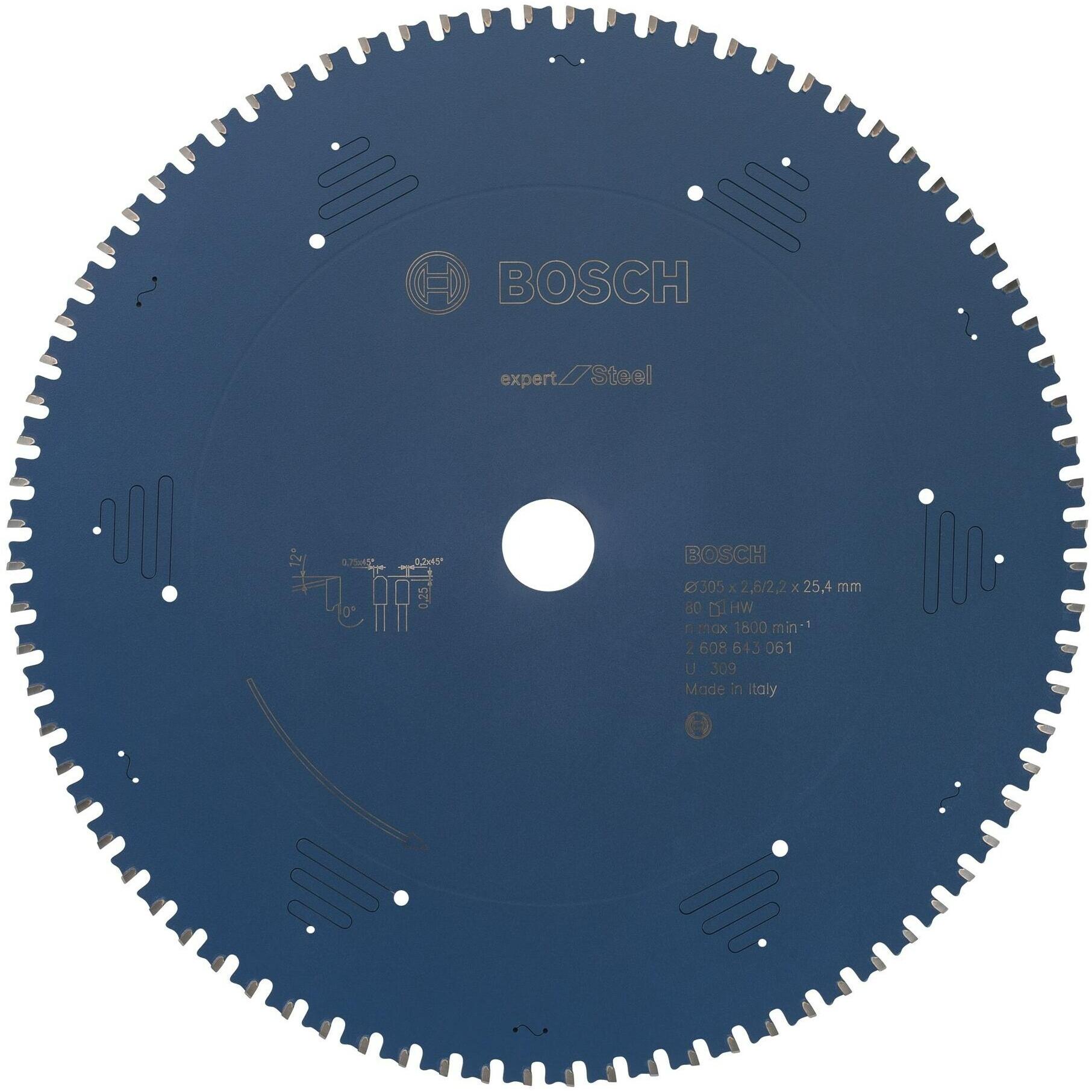 Bosch Professional Zubehör, Sägeblatt, Kreissägeblatt Expert for Steel, 305 x 25,4 x 2,6 mm, 80