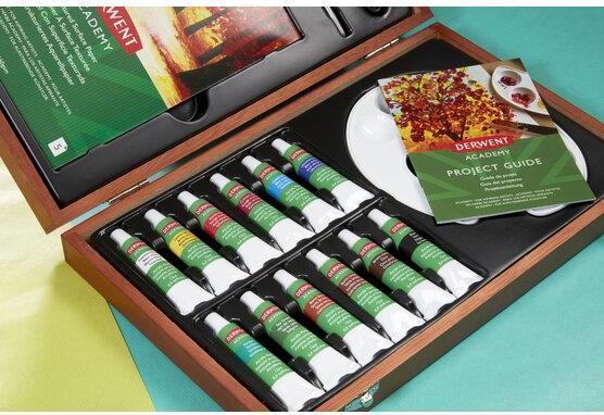 Immagine prodotto Derwent Pittura acrilica Scatola di legno acrilico multicolore (Multicolore, 12 ml)