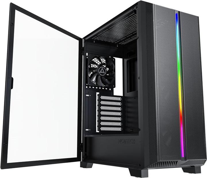 Actual product image Montech SKY ONE Lite, Midi Tower, Tempered Glass - black (mATX, Mini-ITX)