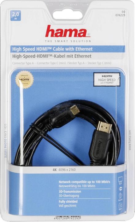 Immagine prodotto Hama HDMI (Typ A) — mini HDMI (Typ C) (2 m, HDMI, 1.3)
