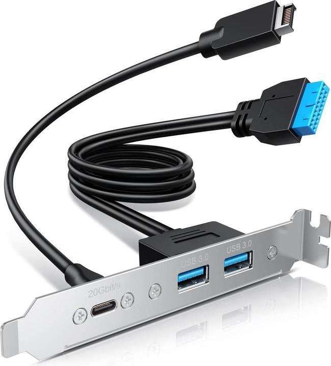 Produktbild Graugear Multi PCI Blende 1x USB-C, 2x USB-A (USB-C, 3 Ports)
