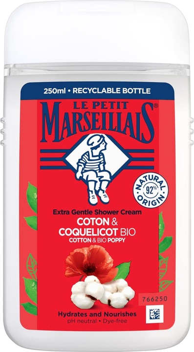 Produktbild Le Petit Marseillais Duschgel BIO Baumwollmilch und Klatschmohn 250 ml (250 ml)