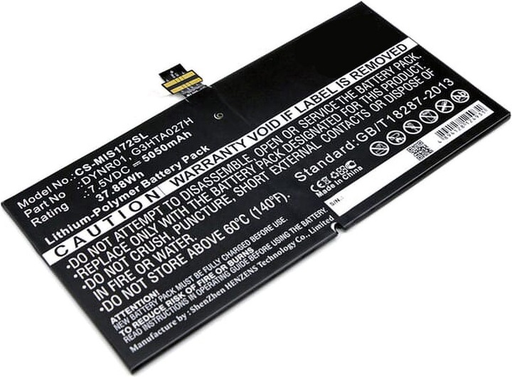 Image du produit AGI Batterie compatible avec Microsoft Surface Pro 4 - Batterie - 5.050 mAh (5050 mAh)