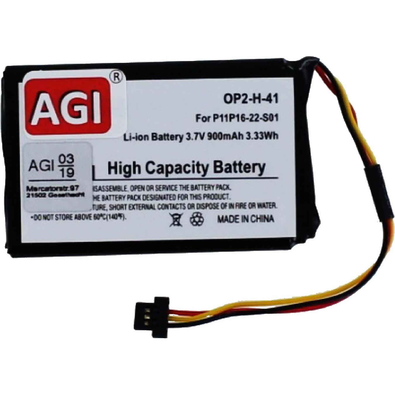 AGI, Fahrzeug Navigation Zubehör, Akku kompatibel mit TomTom P11P16-22-S01 - Akku - 900 mAh