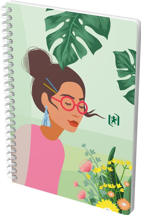 Actual product image Oxford Spiral notebook A5, squared 5x5 mm, soft cover with soft touch finish, white double spiral, 60 (A5, Lined, Soft cover)