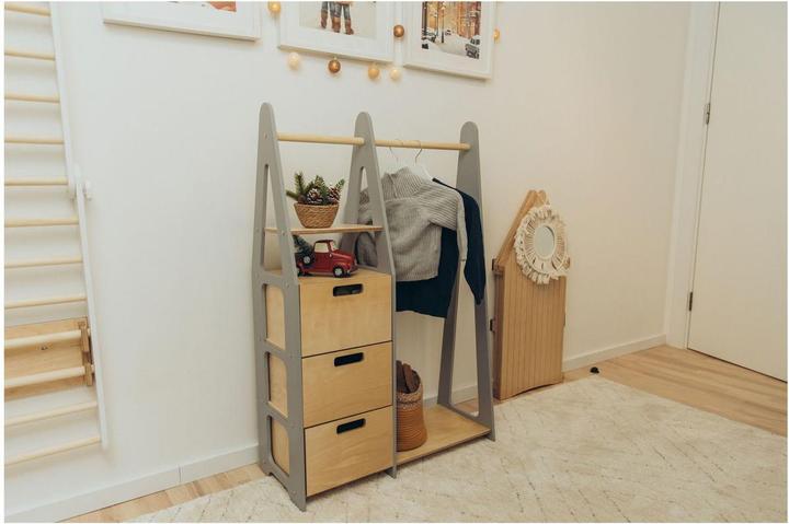 Image du produit Duck Woodworks Porte-manteau pour enfants avec tiroirs