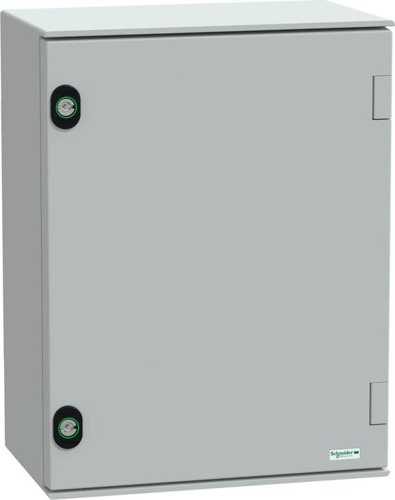 Actual product image Schneider Electric Polyester enclosure PLM wall mounting, with Bakelite mounting plate H430xW330xD200mm IP66 NSYPLM43BG
