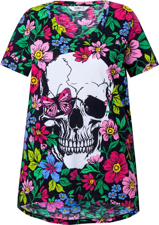 Produktbild Angel of Style T-Shirt, Totenkopf und Blumen, Halbarm (46)