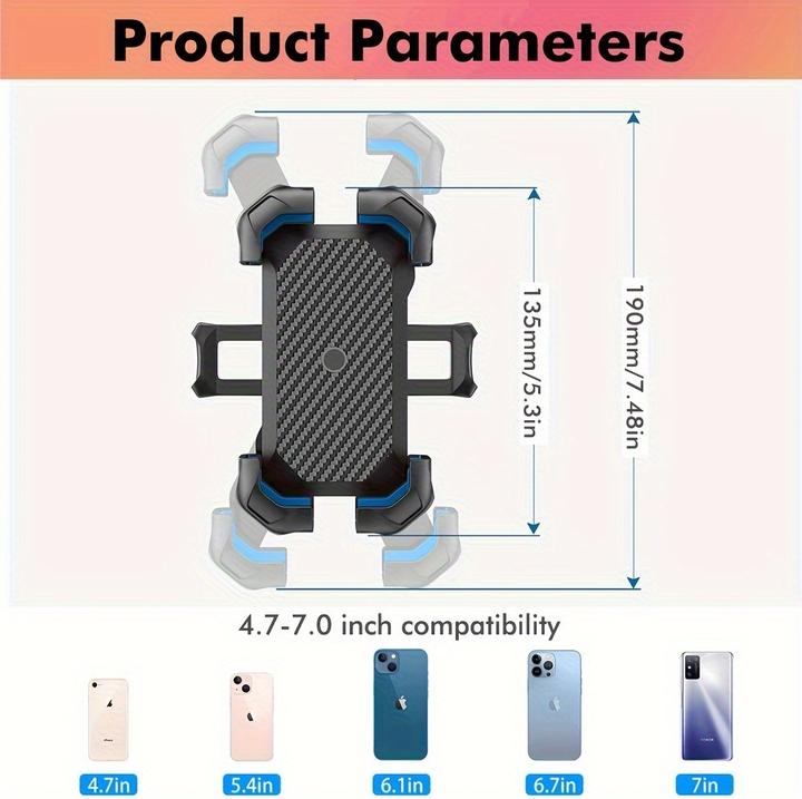 Produktbild PhoneLook Fahrrad Handyhalter mit stossfester Befestigung für Scooter / Motorrad / Roller