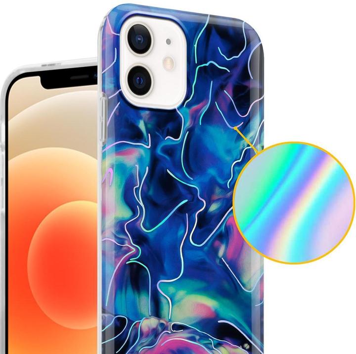 Image du produit Cadorabo Couverture IMD TPU Marbre coloré (Realme 12 Pro+, Apple iPhone 12)