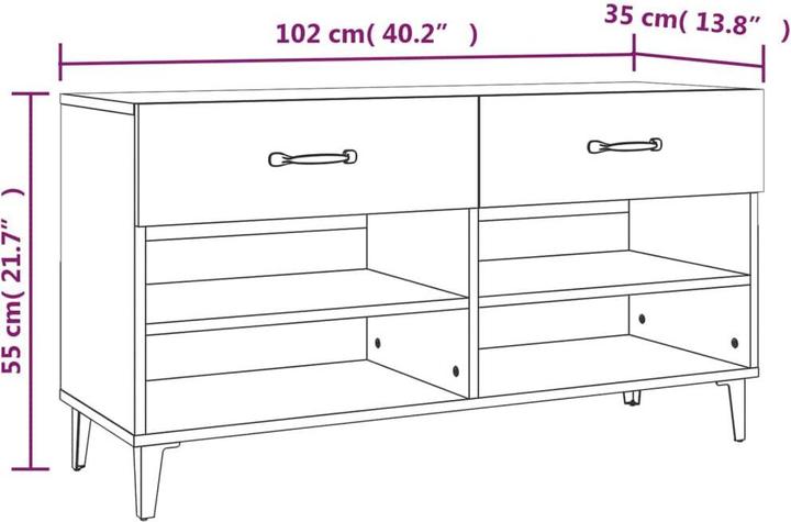 Produktbild vidaXL Schuhschrank (102 x 35 x 35 cm)