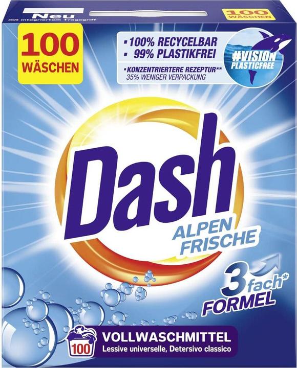 Image du produit Dash Lessive en poudre Alpen Frische 6kg (100 Cycles de lavage, Lessive en poudre)