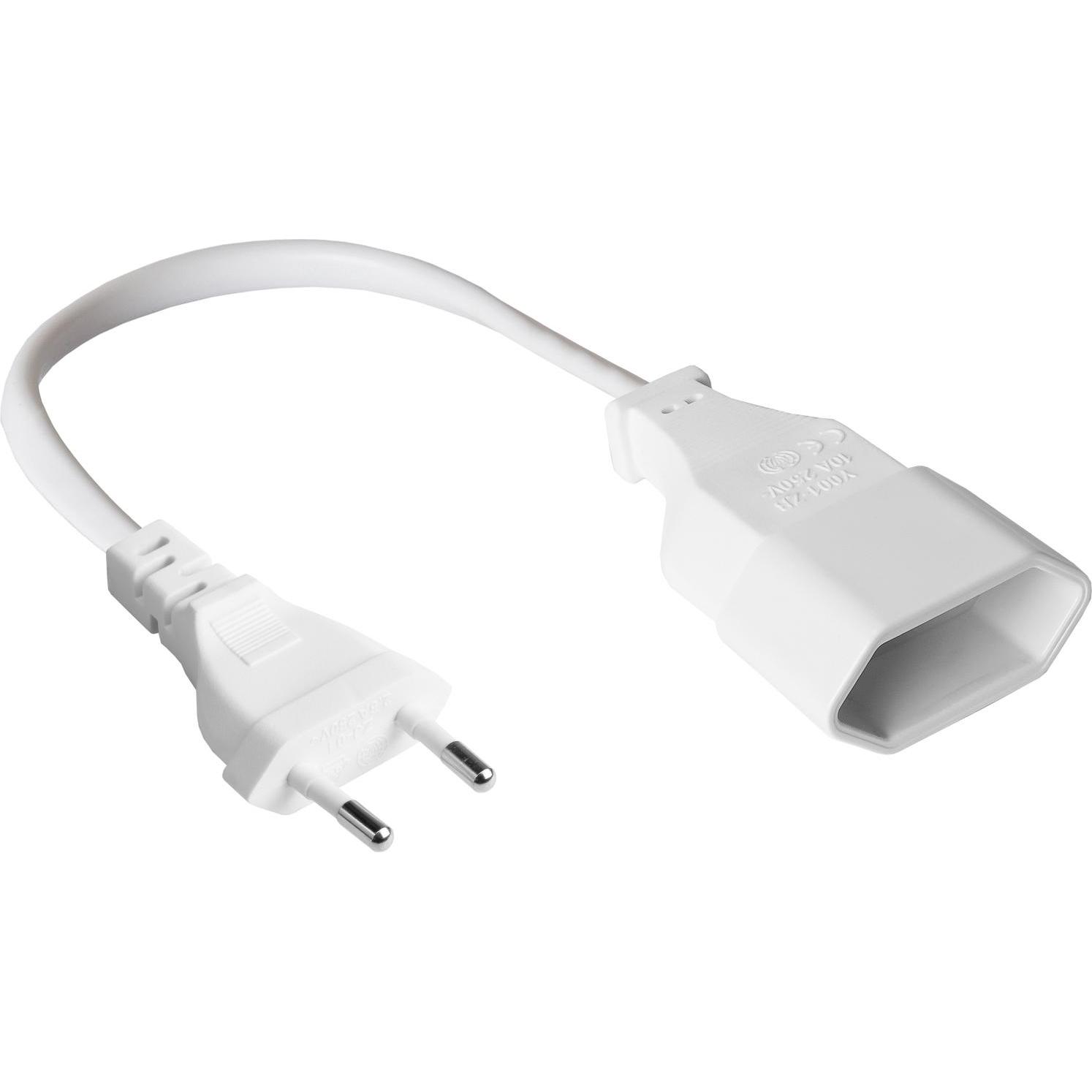 Good Connections, Verlängerungskabel, Euro-Verlängerung Euro-Stecker Typ C (gerade) an Euro-Buchse (gerade), weiss, 0,75...