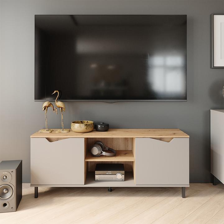 Image du produit Vichy Lowboard Marelle, Greige/Artisan/Artisan, 150 x 60 cm mit 2 Türen