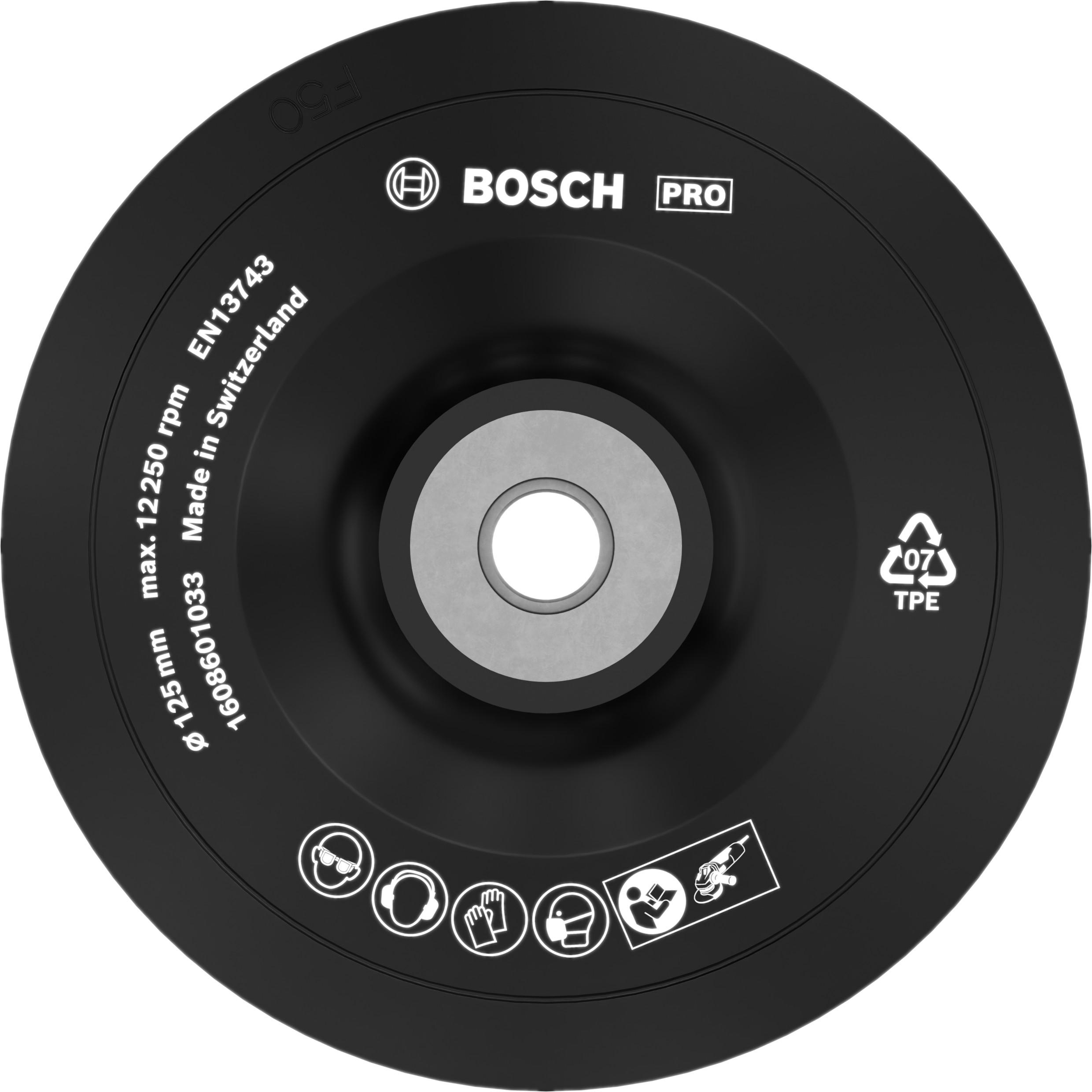 Bosch Professional Zubehör, Schleifmittel, PRO Backing Pad weich, 125 mm, M14, weich (P60)