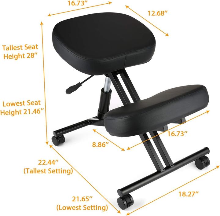 Image du produit Himimi Siège ergonomique à genoux réglable pour correction posturale à domicile et bureau