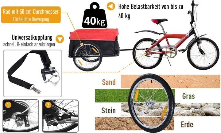 Image du produit Homcom Remorque pour vélo