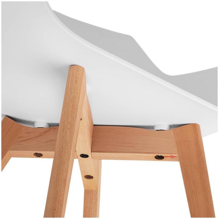 Produktbild Fromm & Starck Stuhl 2er Set Lehnstuhl weiss Kunststoff Holzbeine Buche bis 150 kg Designstuhl