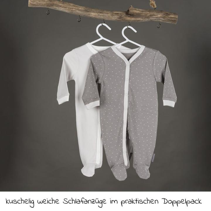Produktbild La Loona LaLoona Baby-Schlafanzüge Schlafanzug 2er Pack Strampler Pyjama Einteiler - Grau (62)