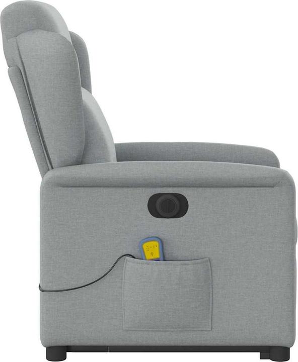 Immagine prodotto vidaXL Poltrona massaggiante elettrica con ausilio per la posizione eretta Tessuto grigio chiaro